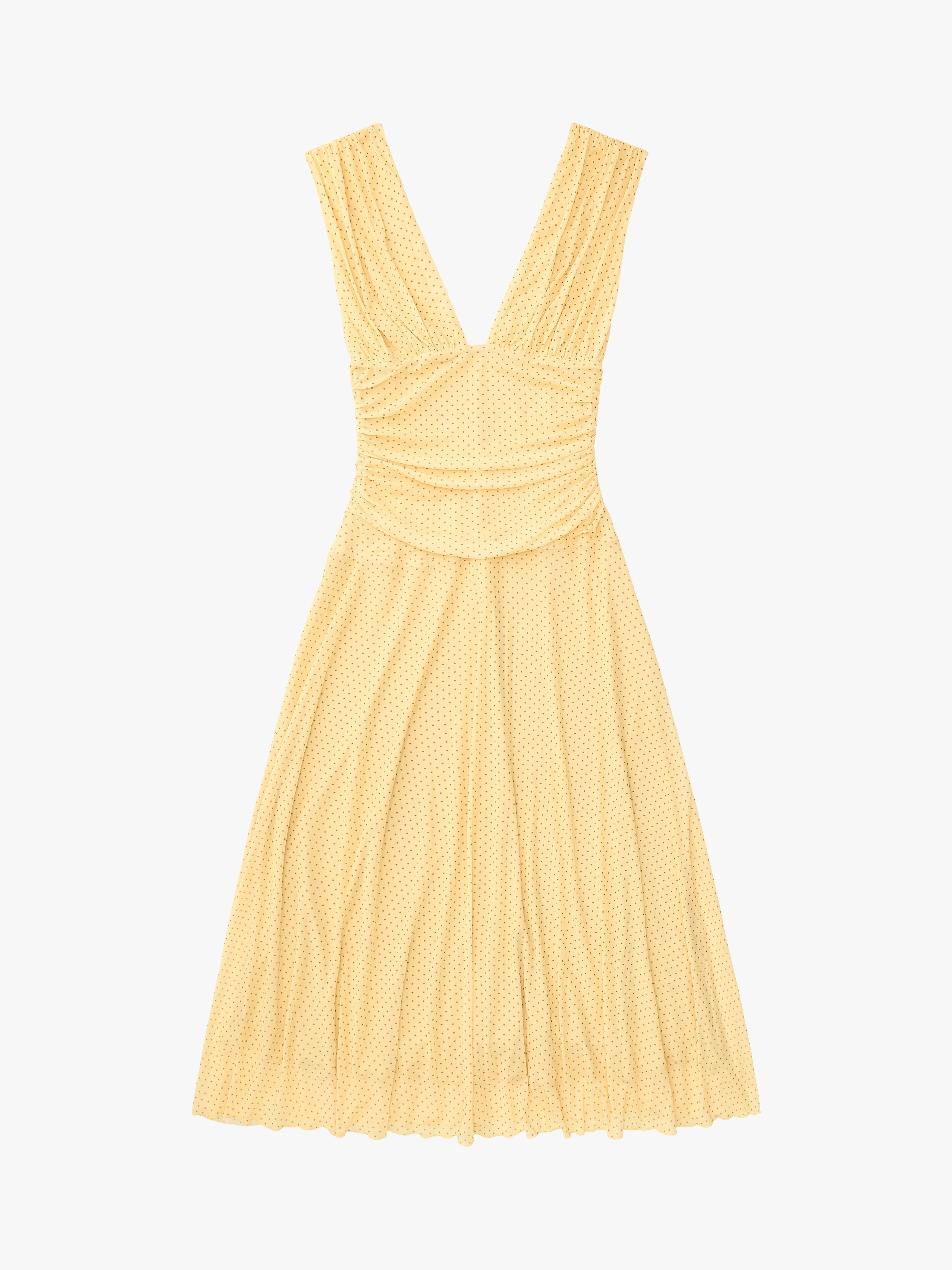 yellow polyester dress 1960s Yellow Party Dress: Vintage Polyester Long Dress With Puffy Sleeves