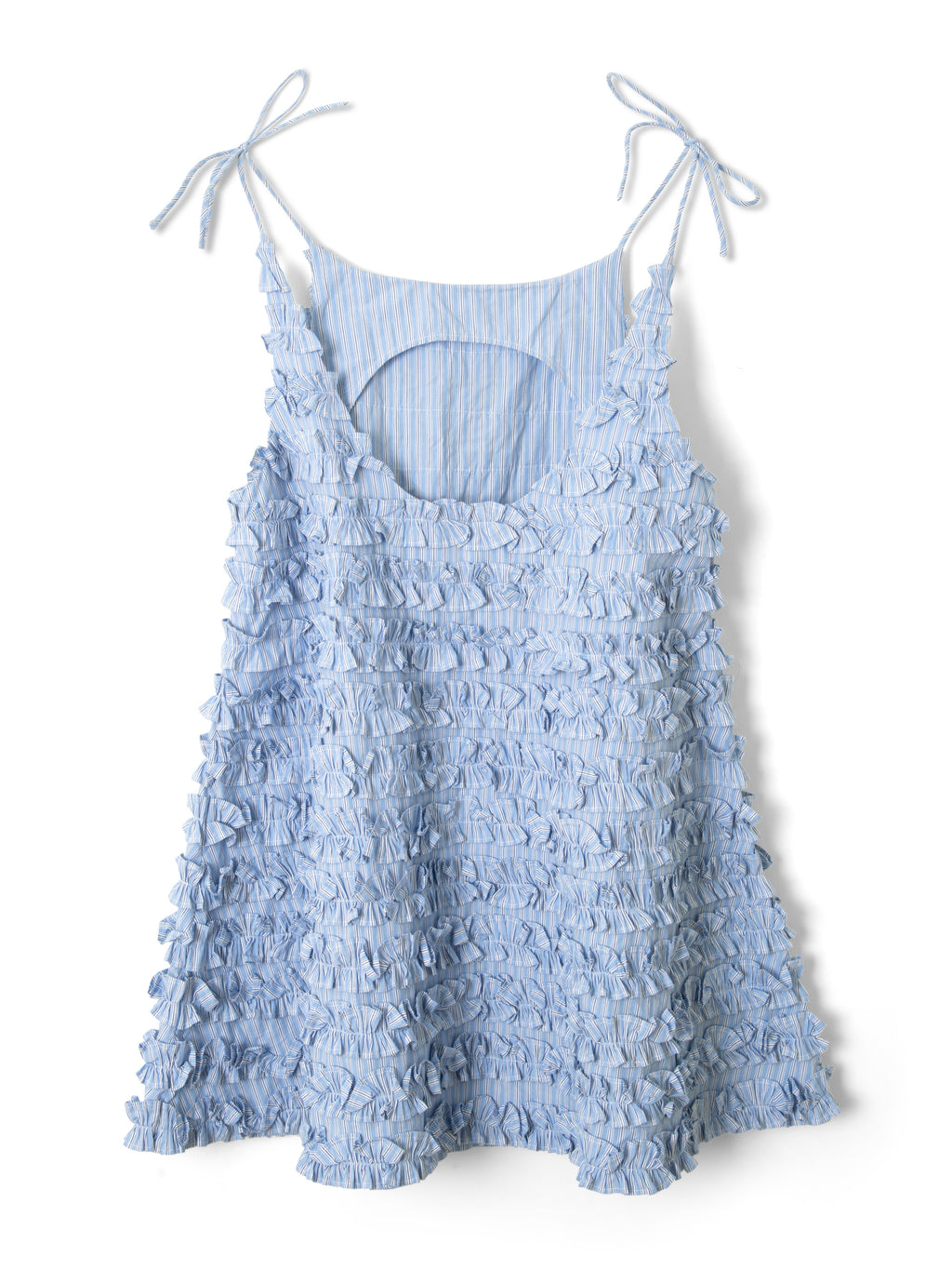 Leili Ruffle Mini Dress - Mini Business Stripe