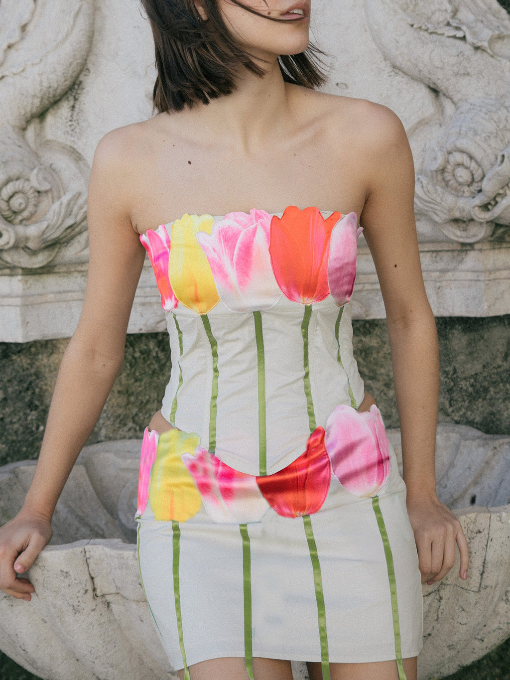 Tulip Bouquet Skirt - Off-White