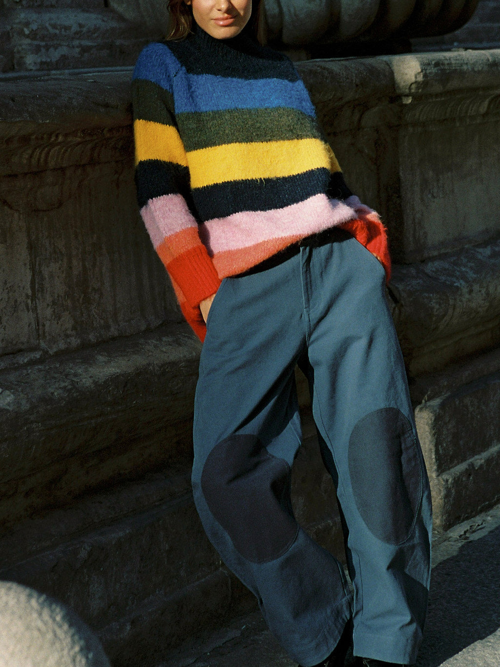 Louise Mockneck Sweater - Rainbow